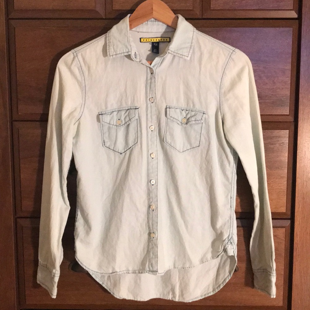 Light Wash Denim Button Down Shirt